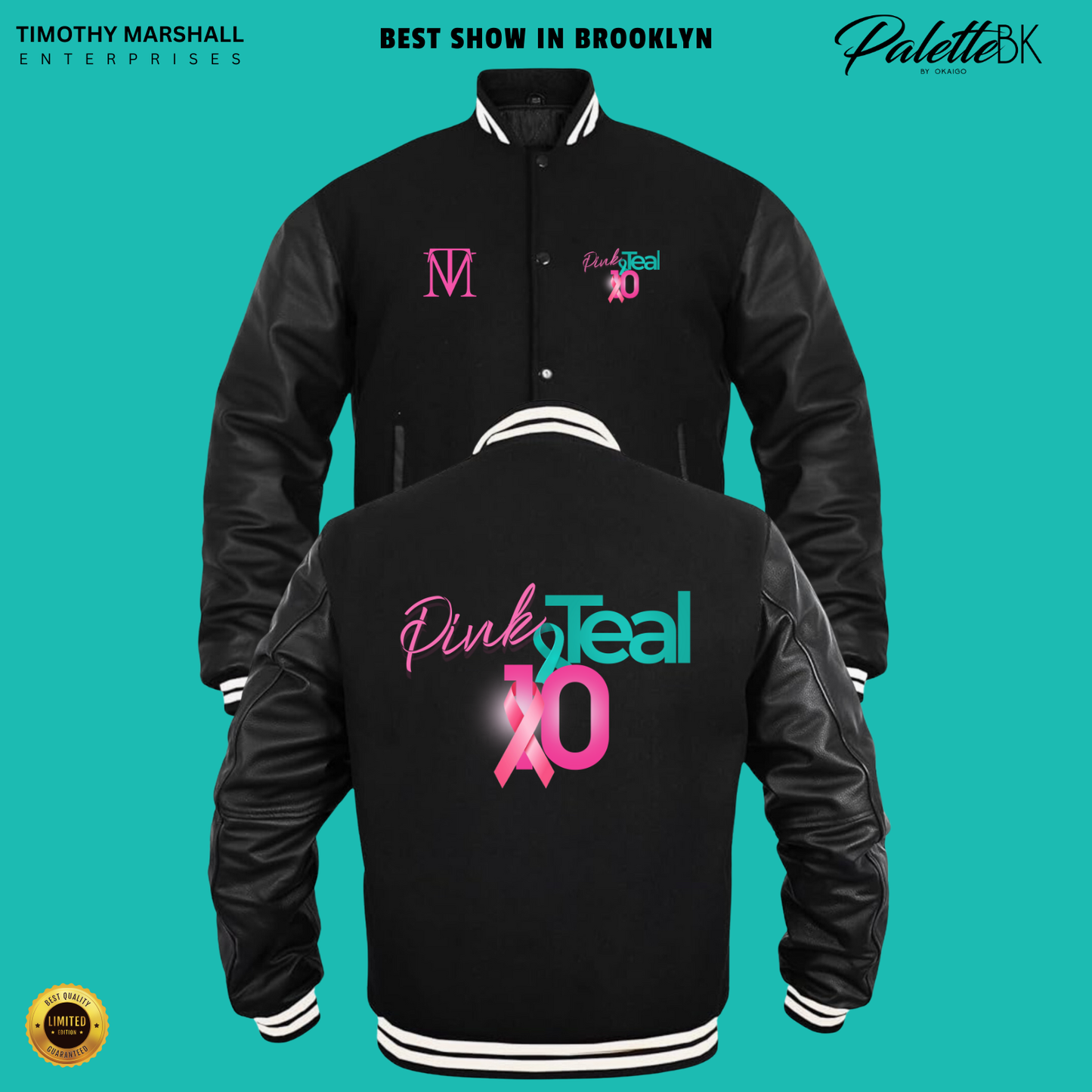 Pink and Teal Varsity Jacket