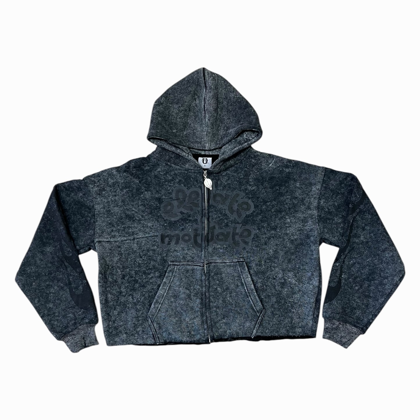 BLACK ACID WASH SWEATSUIT