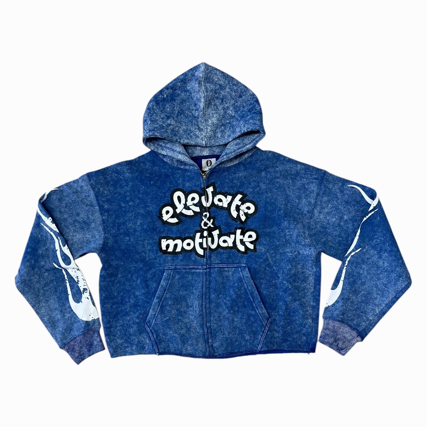 BLUE ACID WASH SWEATSUIT