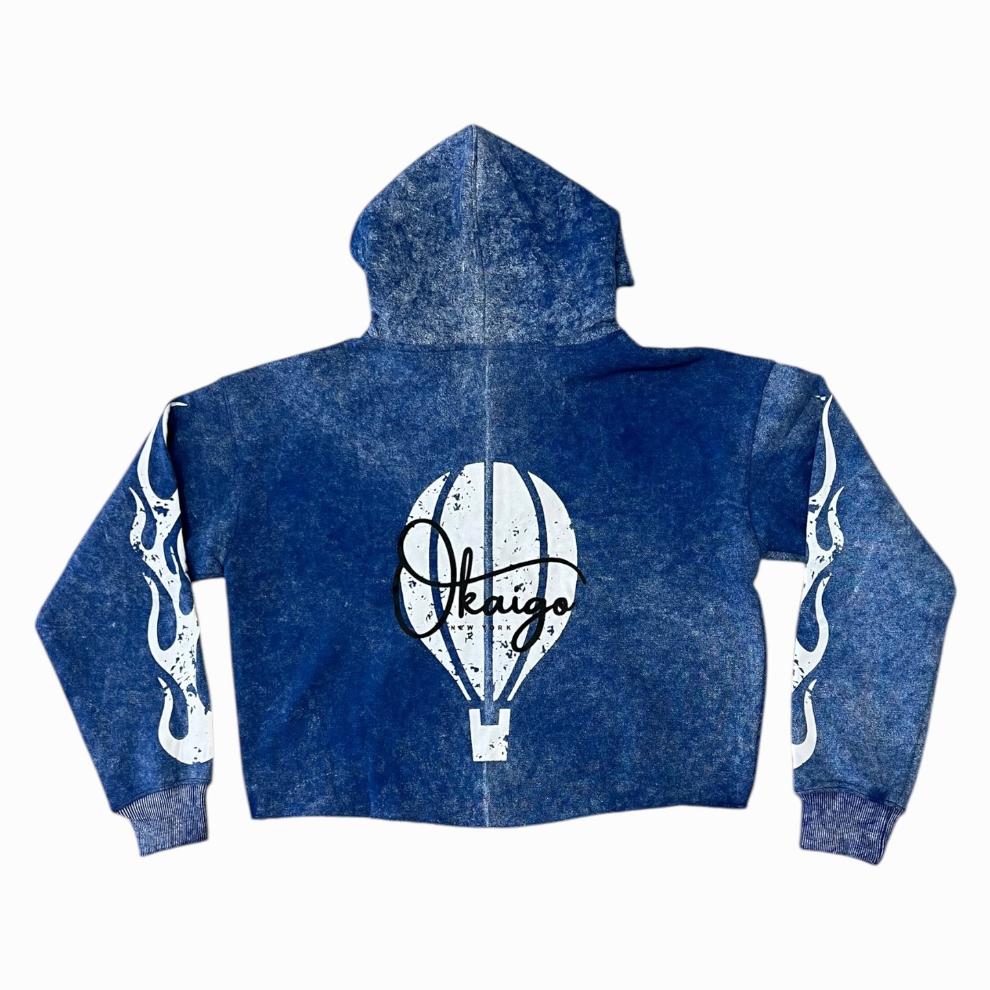 BLUE ACID WASH SWEATSUIT