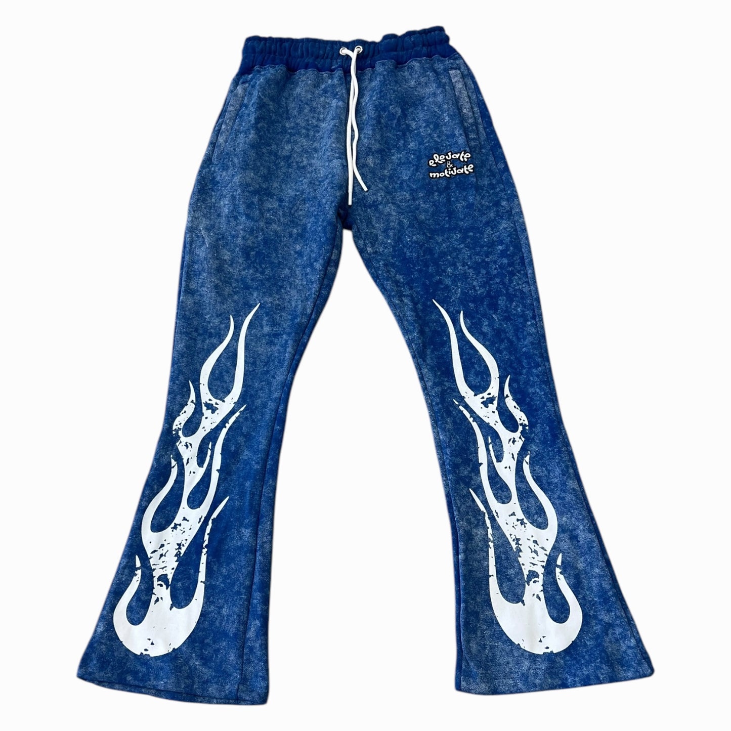 BLUE ACID WASH SWEATSUIT