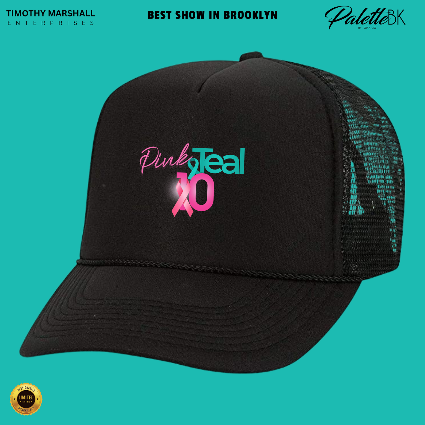 Pink and Teal Trucker Hat