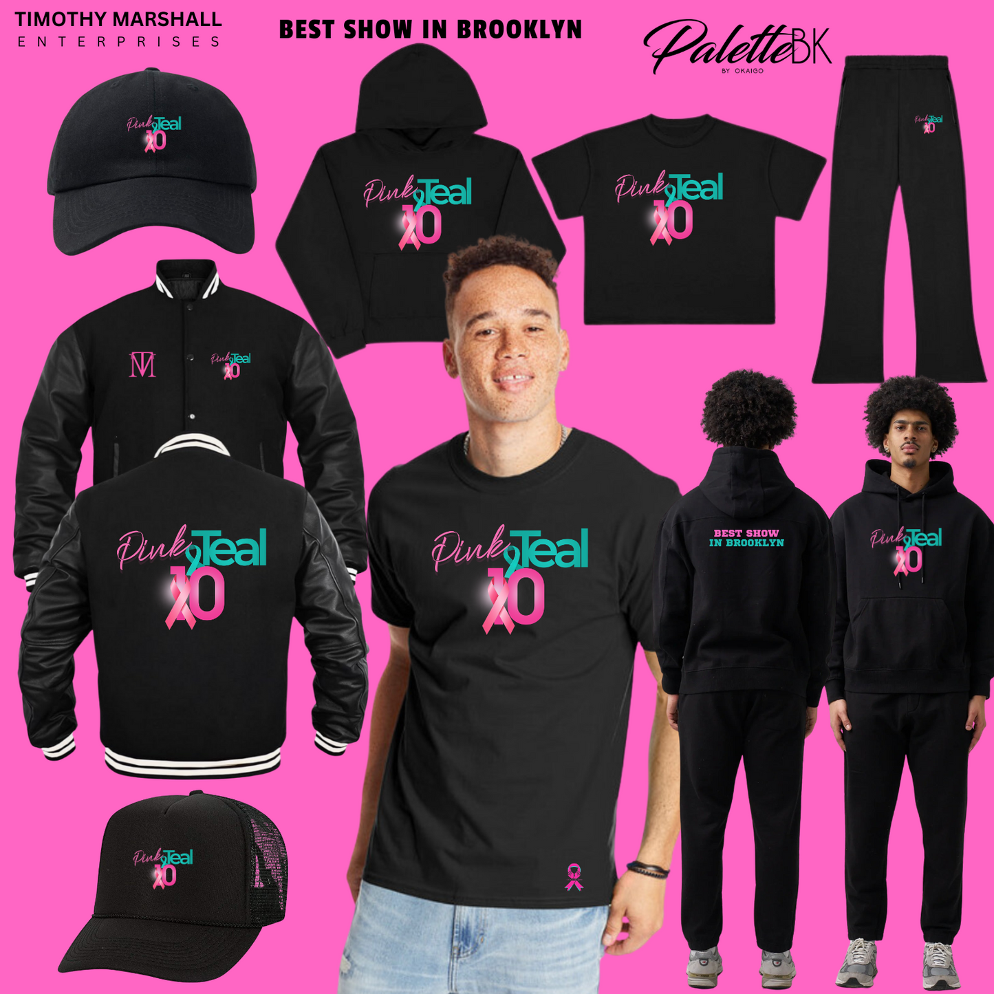 Pink and Teal T-Shirt