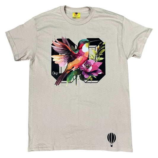 Tropical Bird Jersey Shirt - Tan/Beige