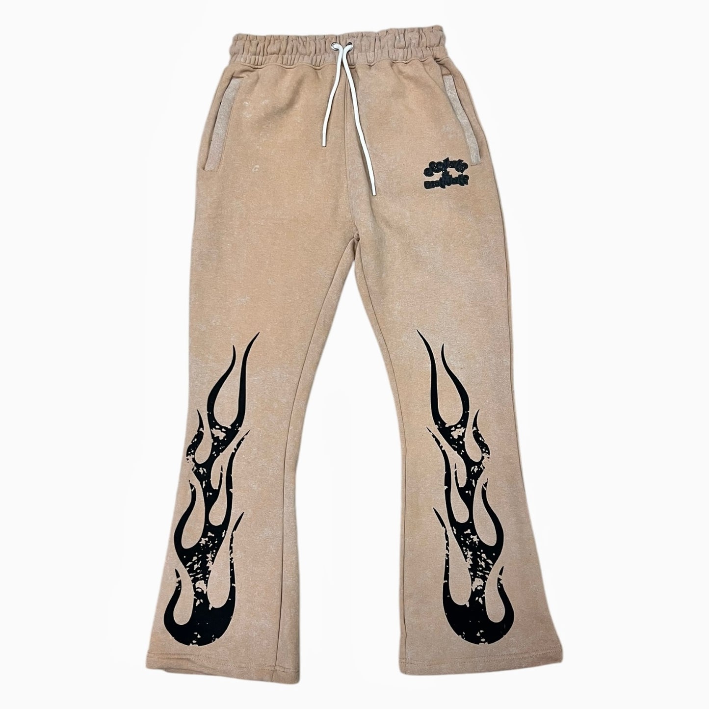 TAN ACID WASH SWEATSUIT