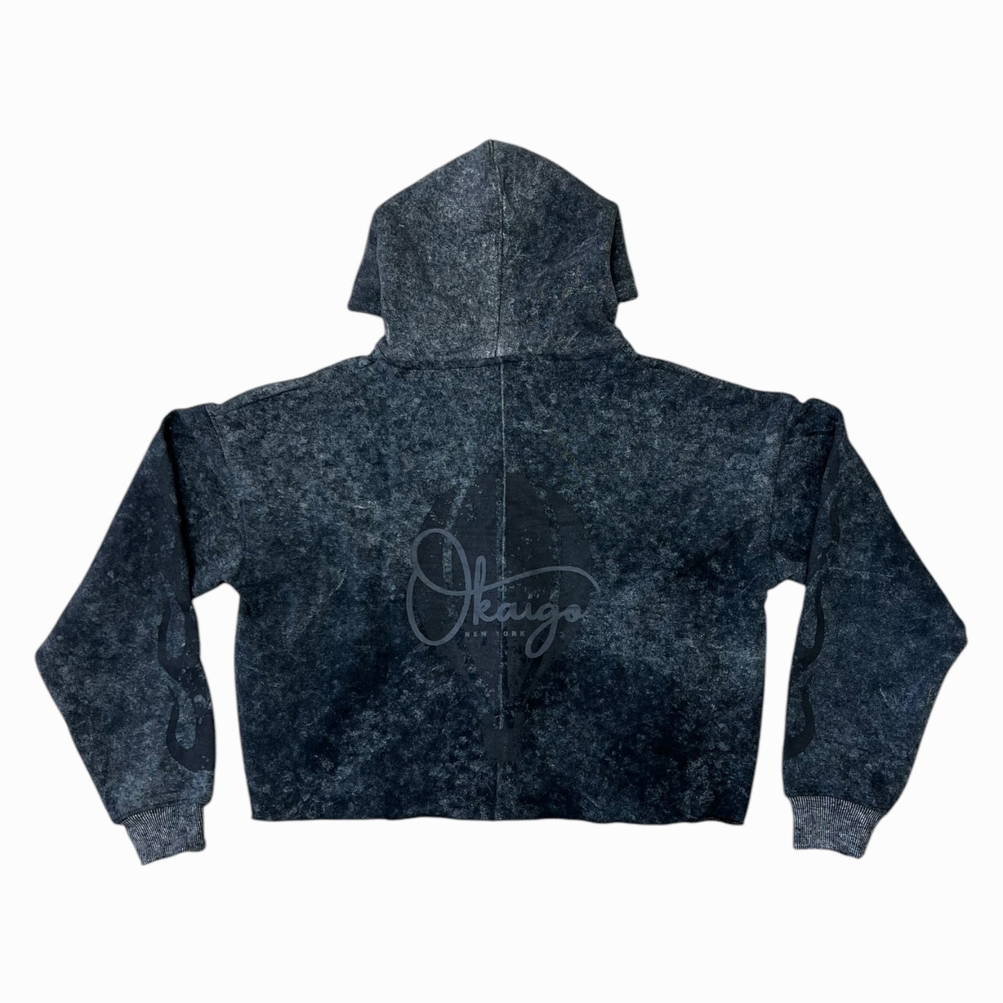 BLACK ACID WASH SWEATSUIT