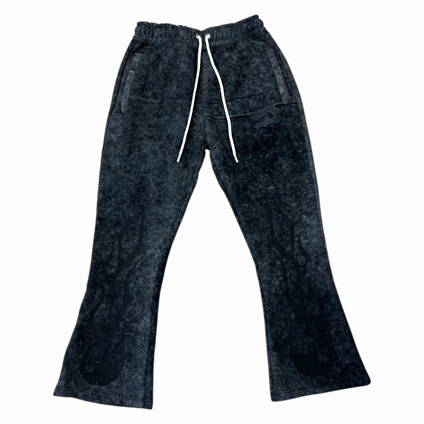 BLACK ACID WASH SWEATSUIT