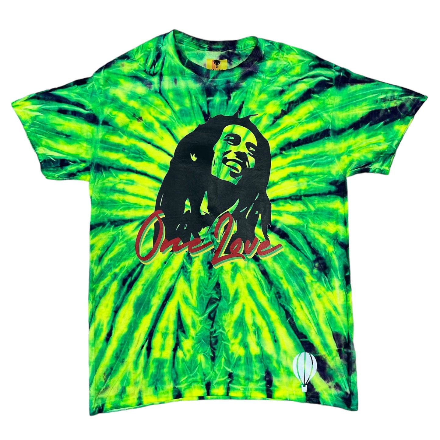 Green Tie Dye Bob Marley Short Sleeve Shirt