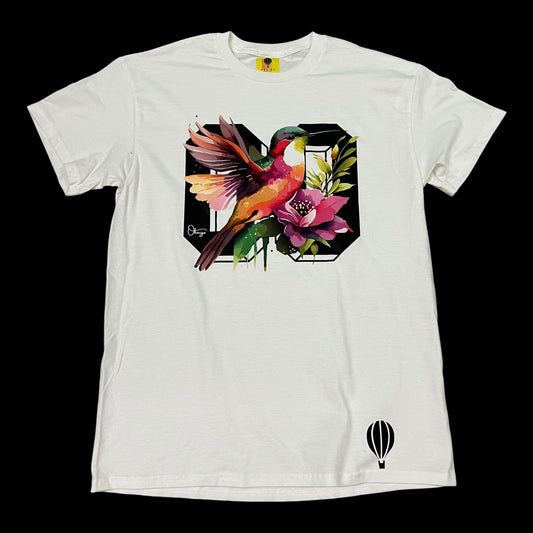 Tropical Bird Jersey Shirt - White