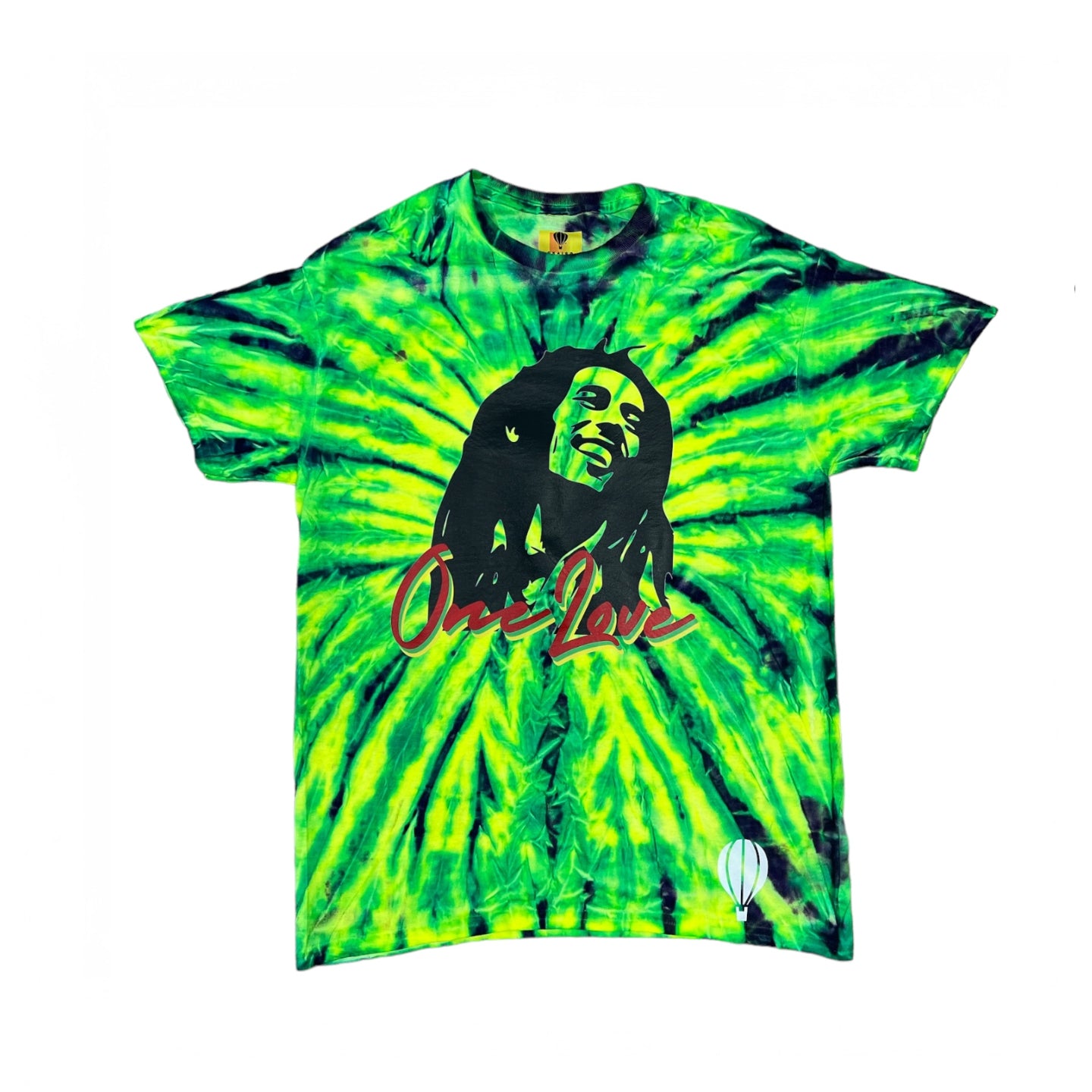 Green Tie Dye Bob Marley Short Sleeve Shirt