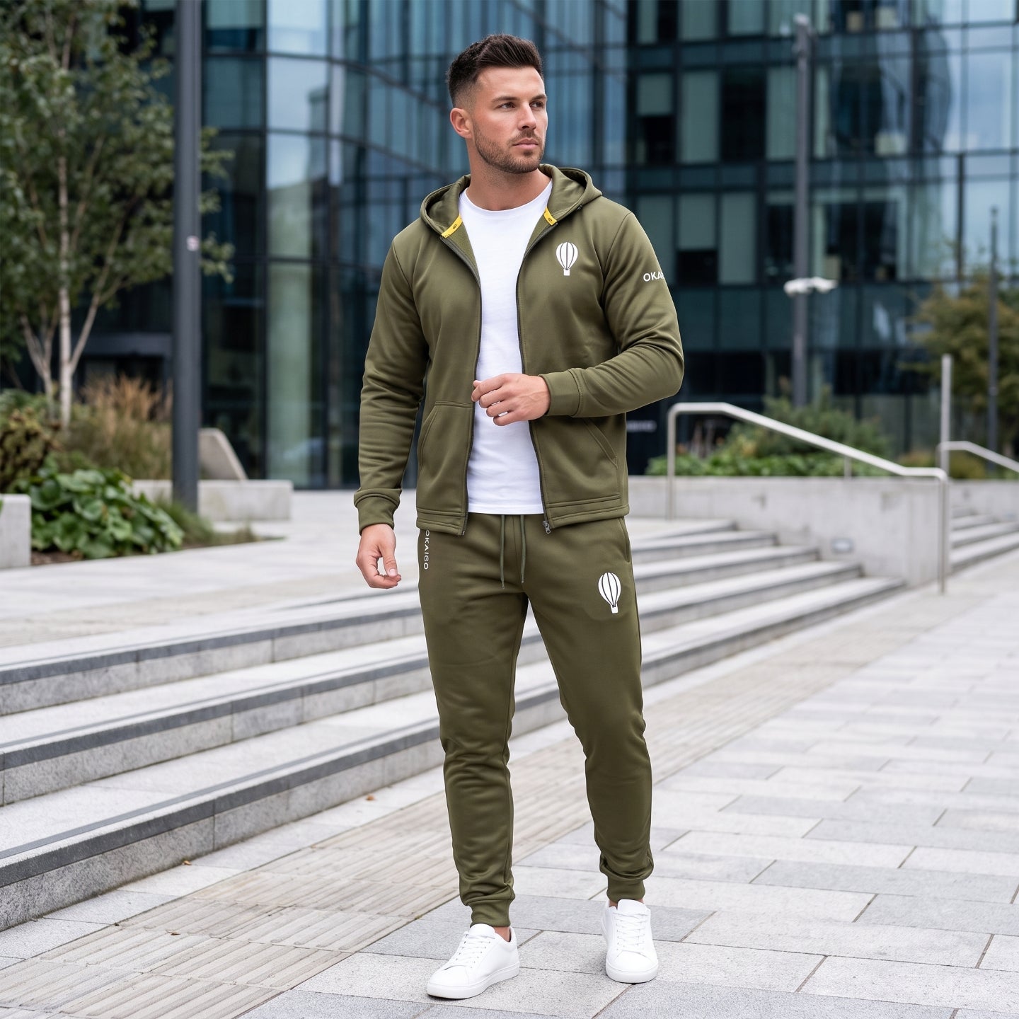 Olive Green Hooded Sweatsuit