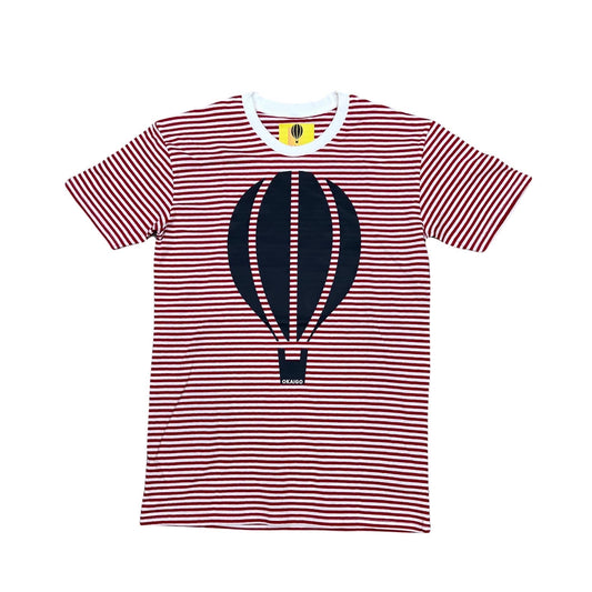Red stripe balloon shirt