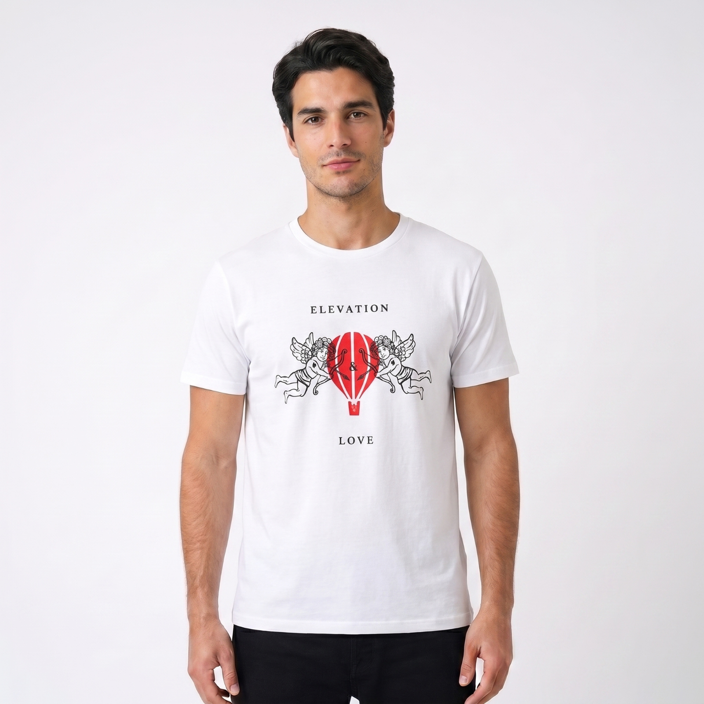 Elevation and Love short sleeve T-Shirt (black & white)