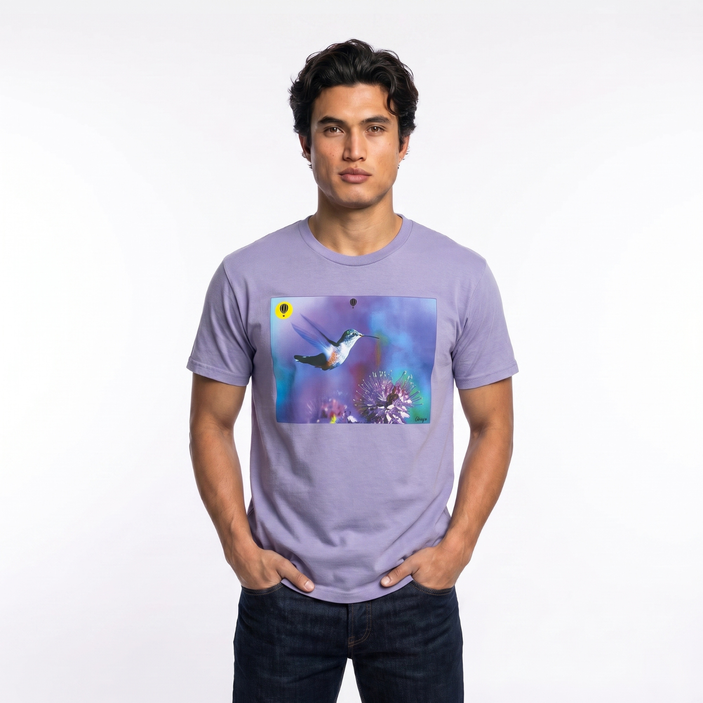 Hummingbird short sleeve shirt - lavender