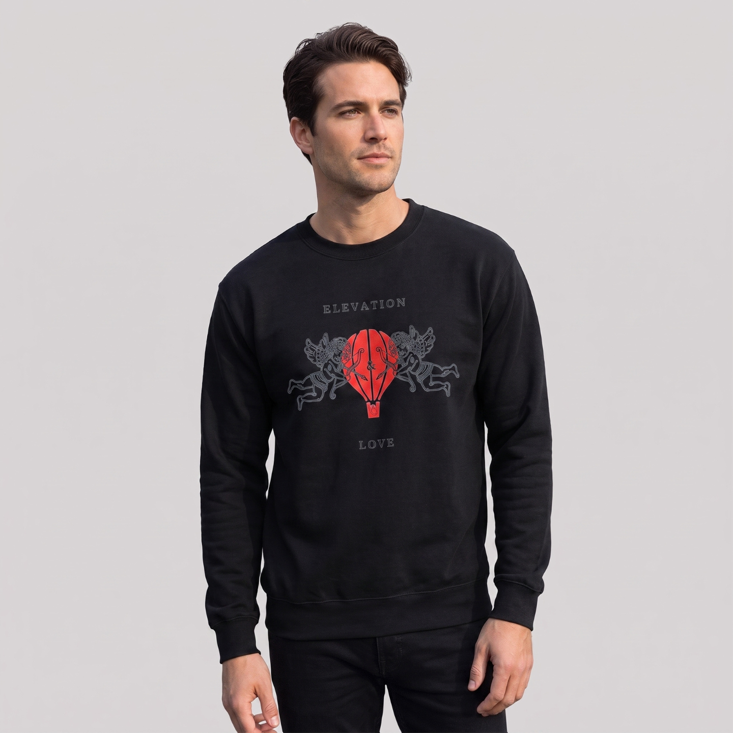 Elevation and Love Sweatshirt- Black