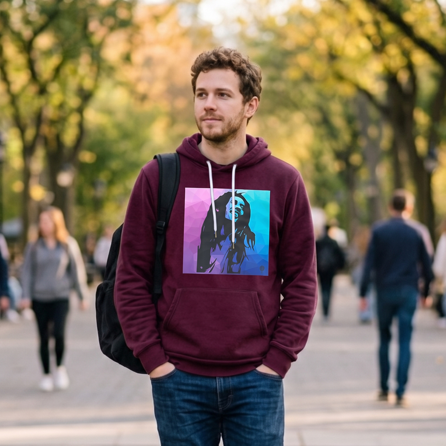 Maroon Bob Marley Pullover Hoody