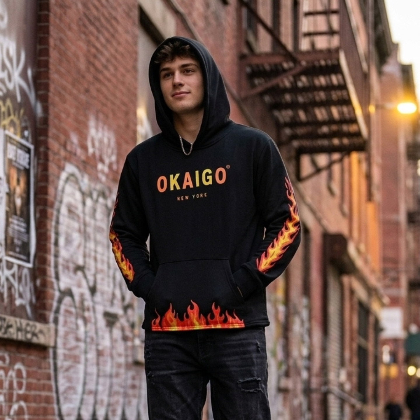 Okaigo Flames Pullover Hoodie