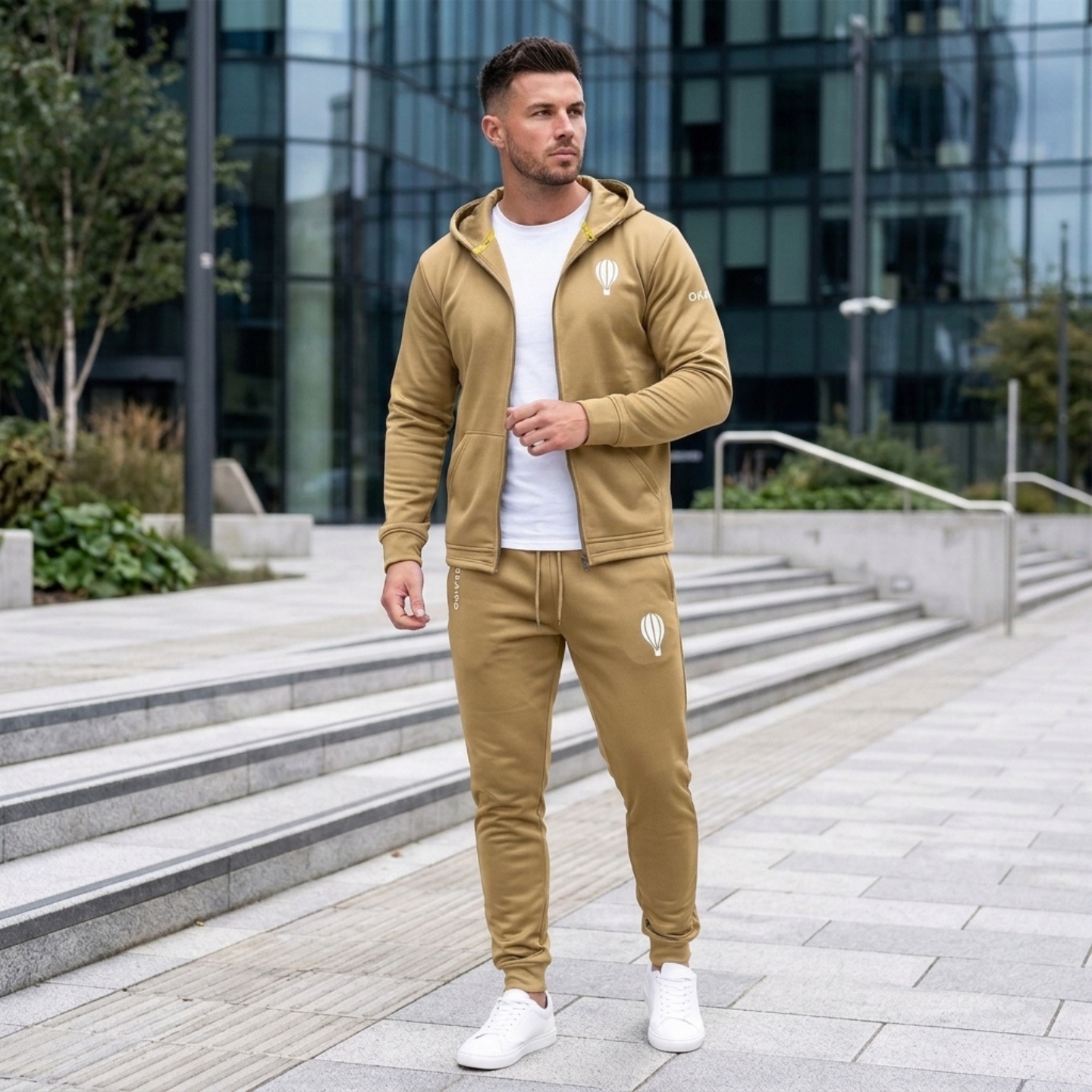 Cream Hooded Sweatsuits