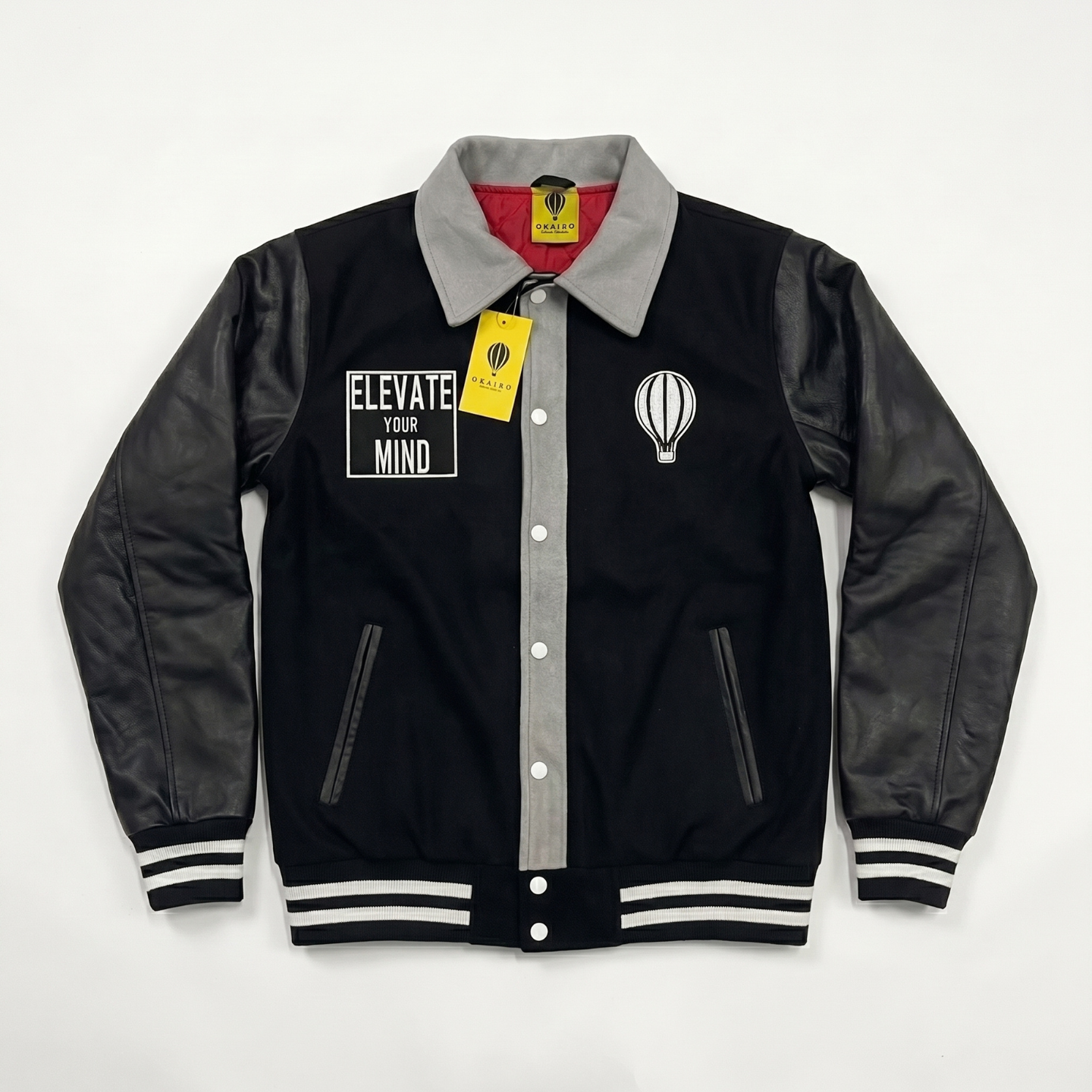 Okaigo Peace Letterman Jacket - Black