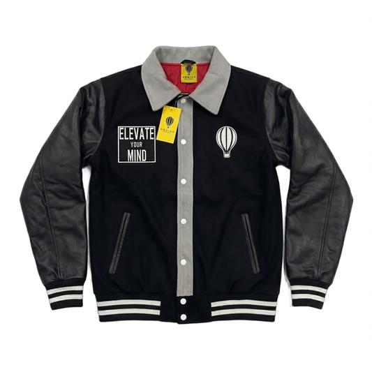 Okaigo Peace Letterman Jacket - Black