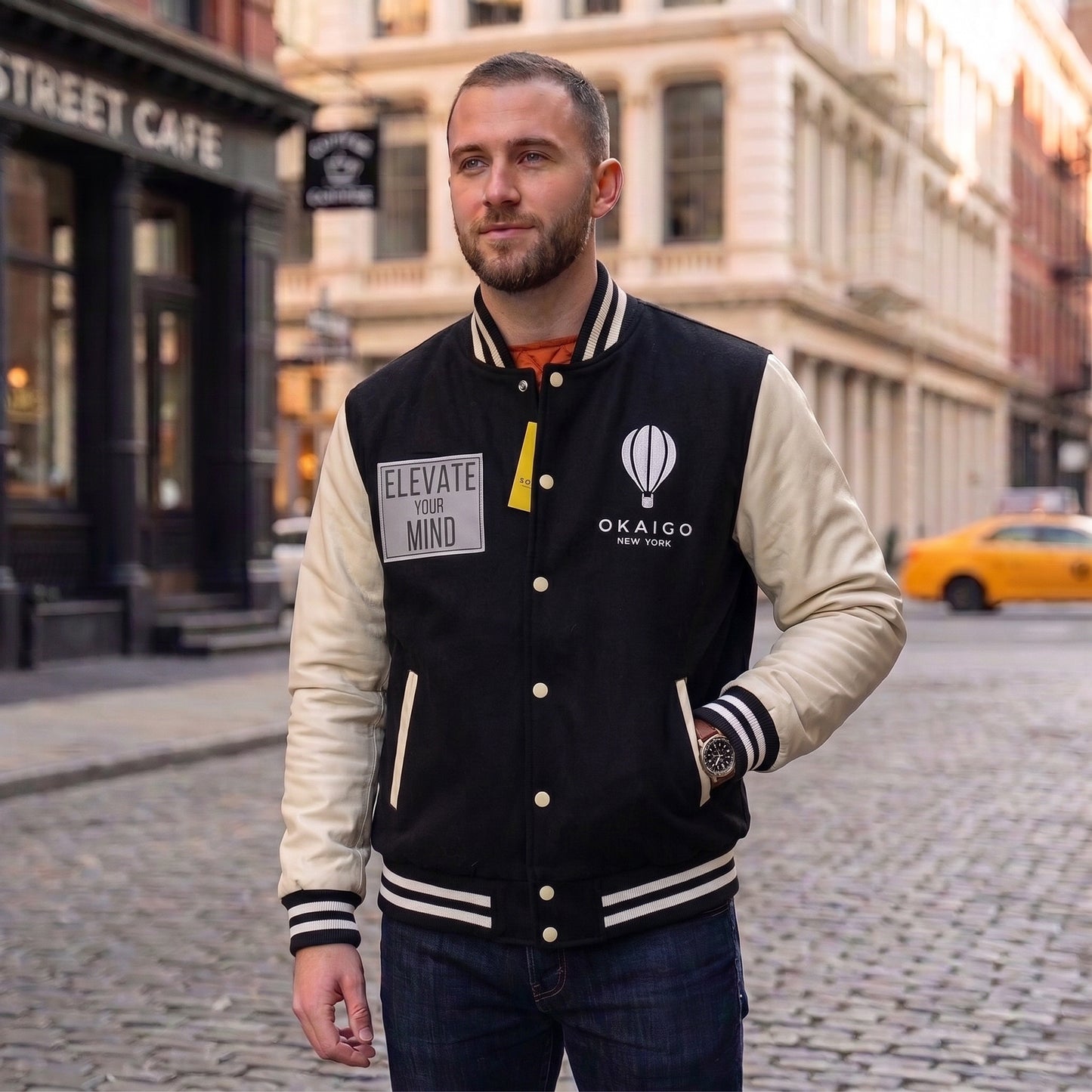 Okaigo Peace letterman jacket - Green