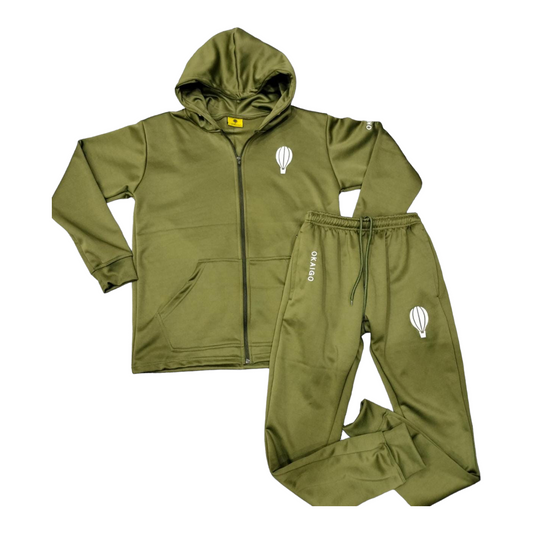 Olive Green Hooded Sweatsuit